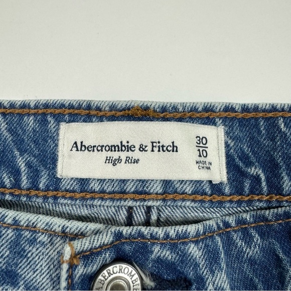 New Abercrombie High Rise Pleated A Line Denim Skirt Mini - Picture 5 of 7